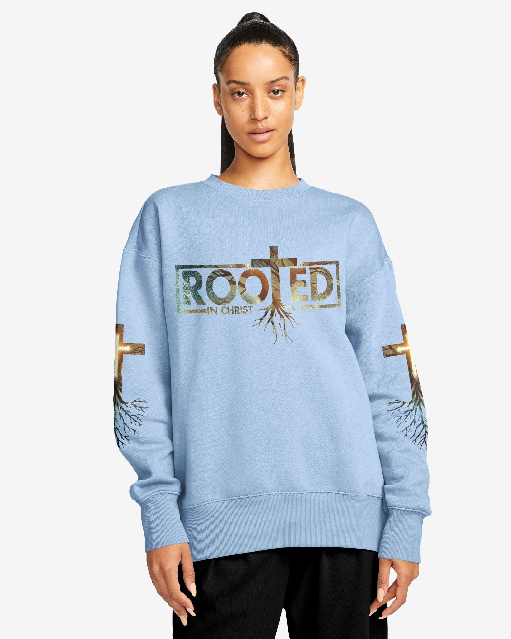 Woman Of Faith Rooted In Christ All Over Print Sweater