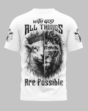 With God All Things Are Possible All Over Print T-Shirt