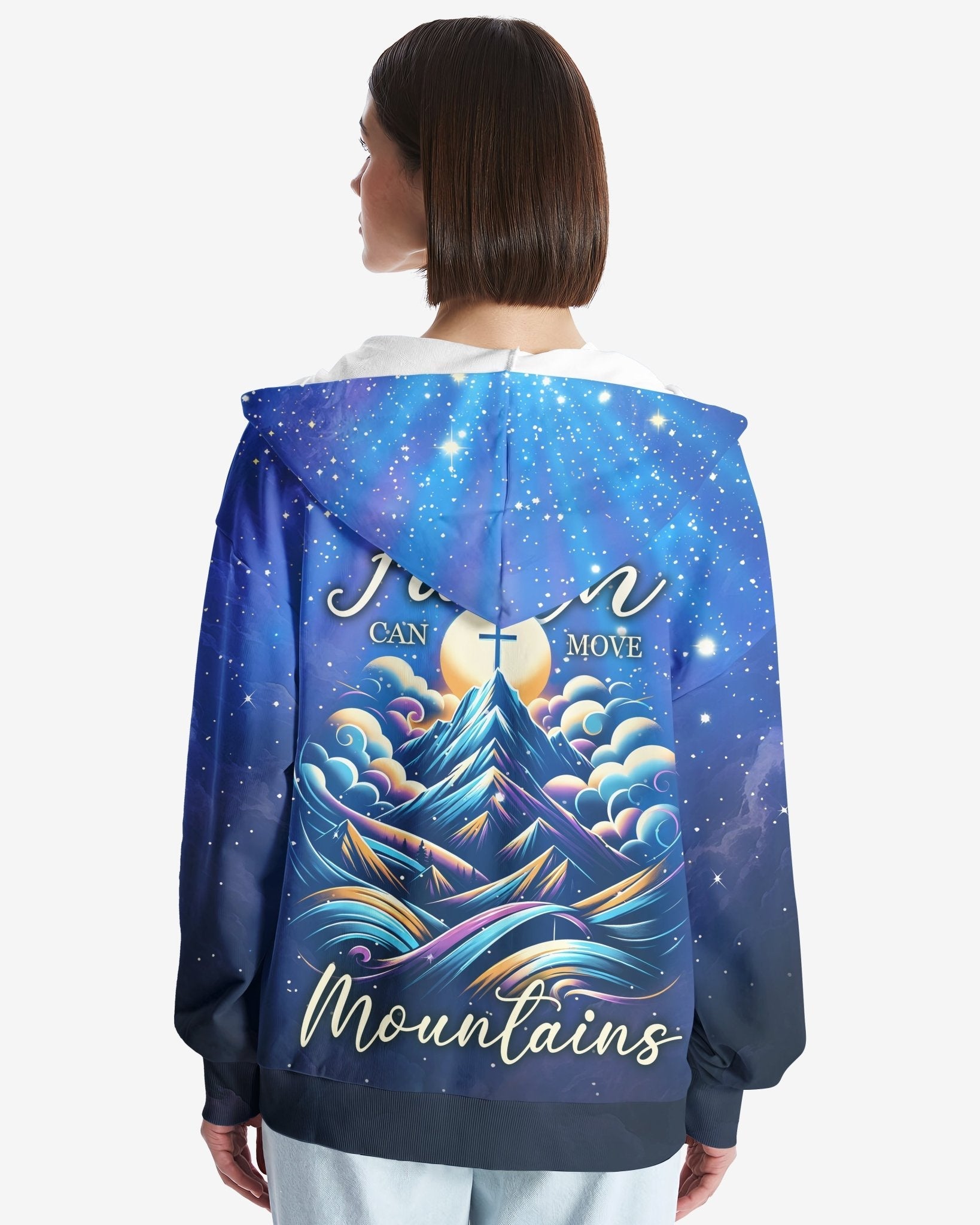 Faith Can Move Mountains All Over Print Zip Hoodie