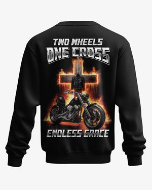 Two Wheels One Cross Endless Grace All Over Print Sweater