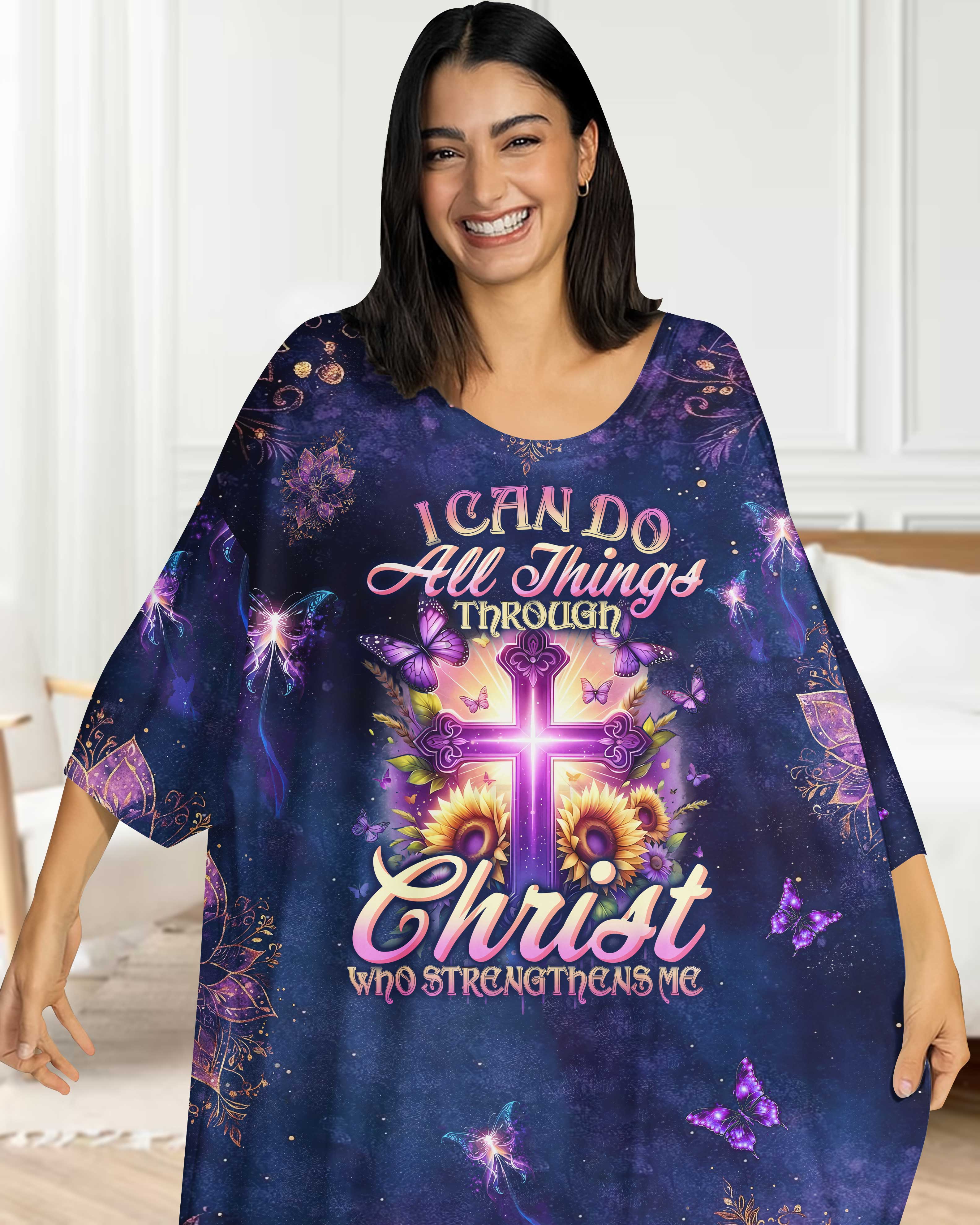 I Can Do All Things Through Christ All Over Print Sleep Tee