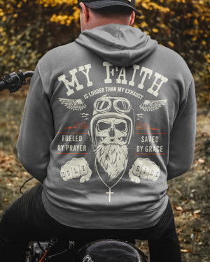 My Faith Is Louder Than My Exhaust All Over Print Hoodie