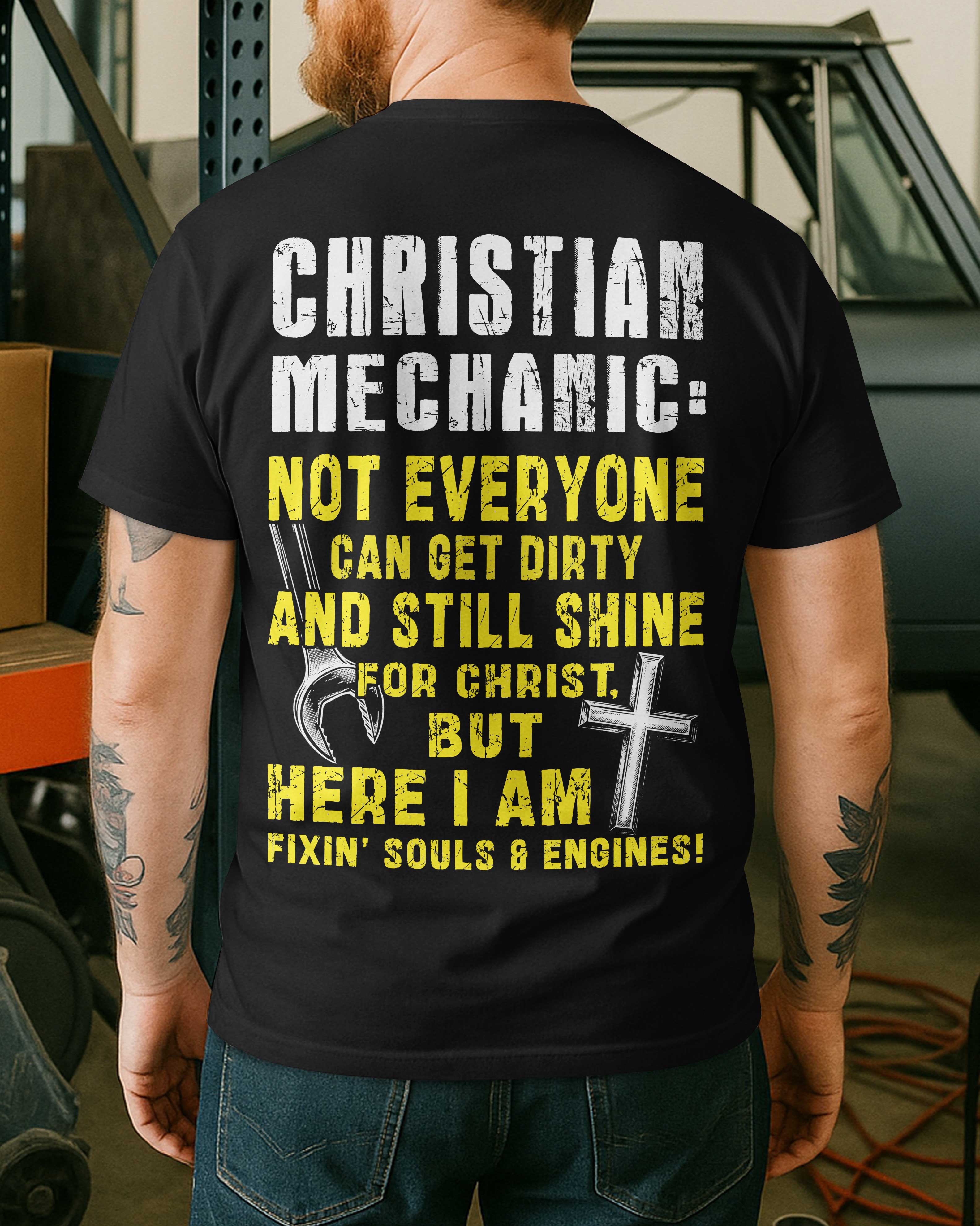Christian Mechanic All Over Print T-Shirt