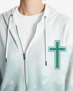 Jesus Is My Living Hope All Over Print Zip Hoodie