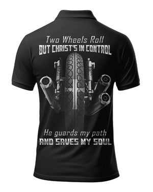 Two Wheels Roll But Christ's In Control All Over Print Polo