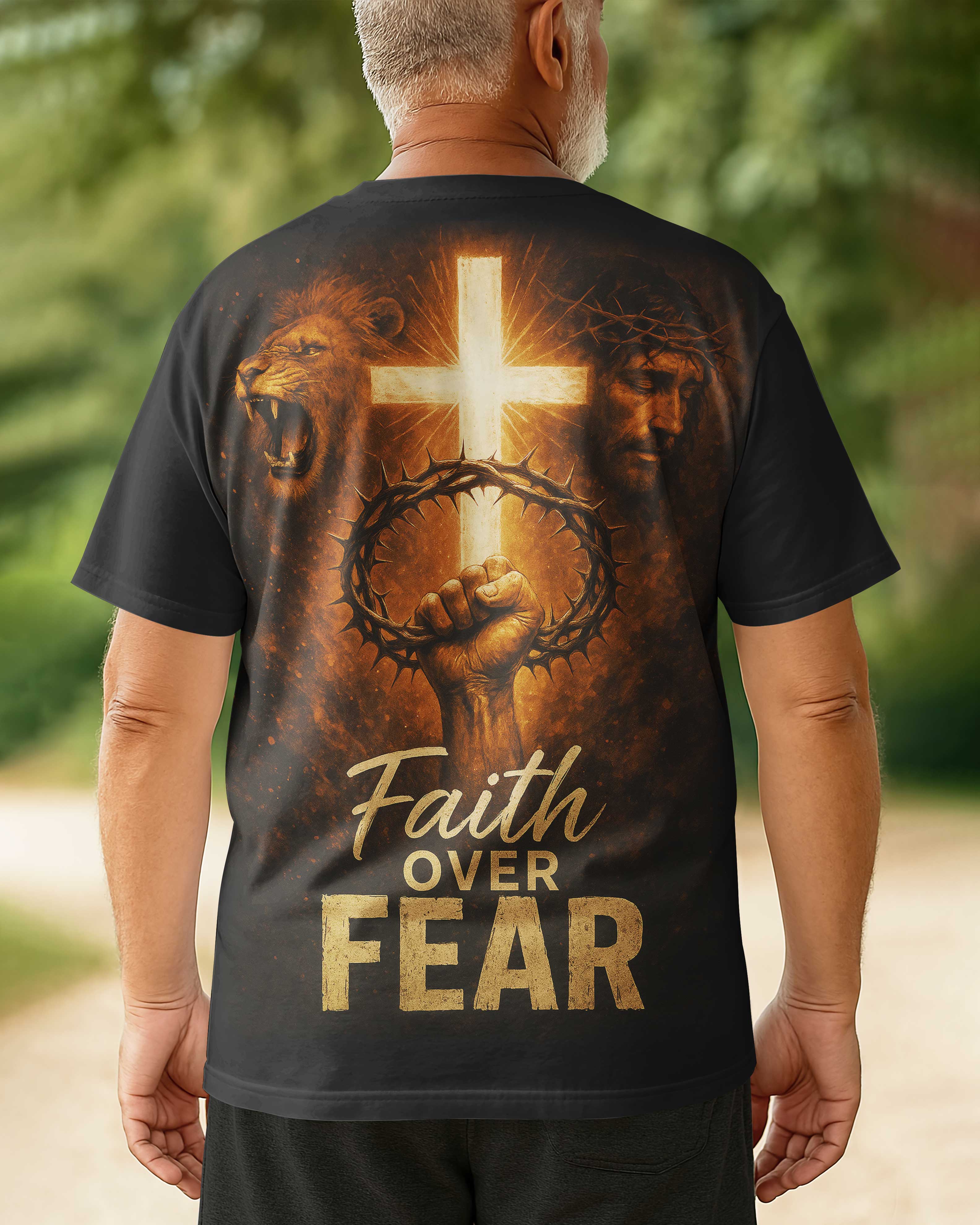 Faith Over Fear All Over Print T-Shirt