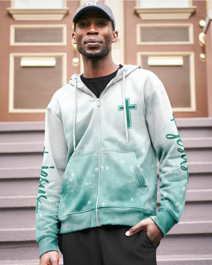 Jesus Is My Living Hope All Over Print Zip Hoodie