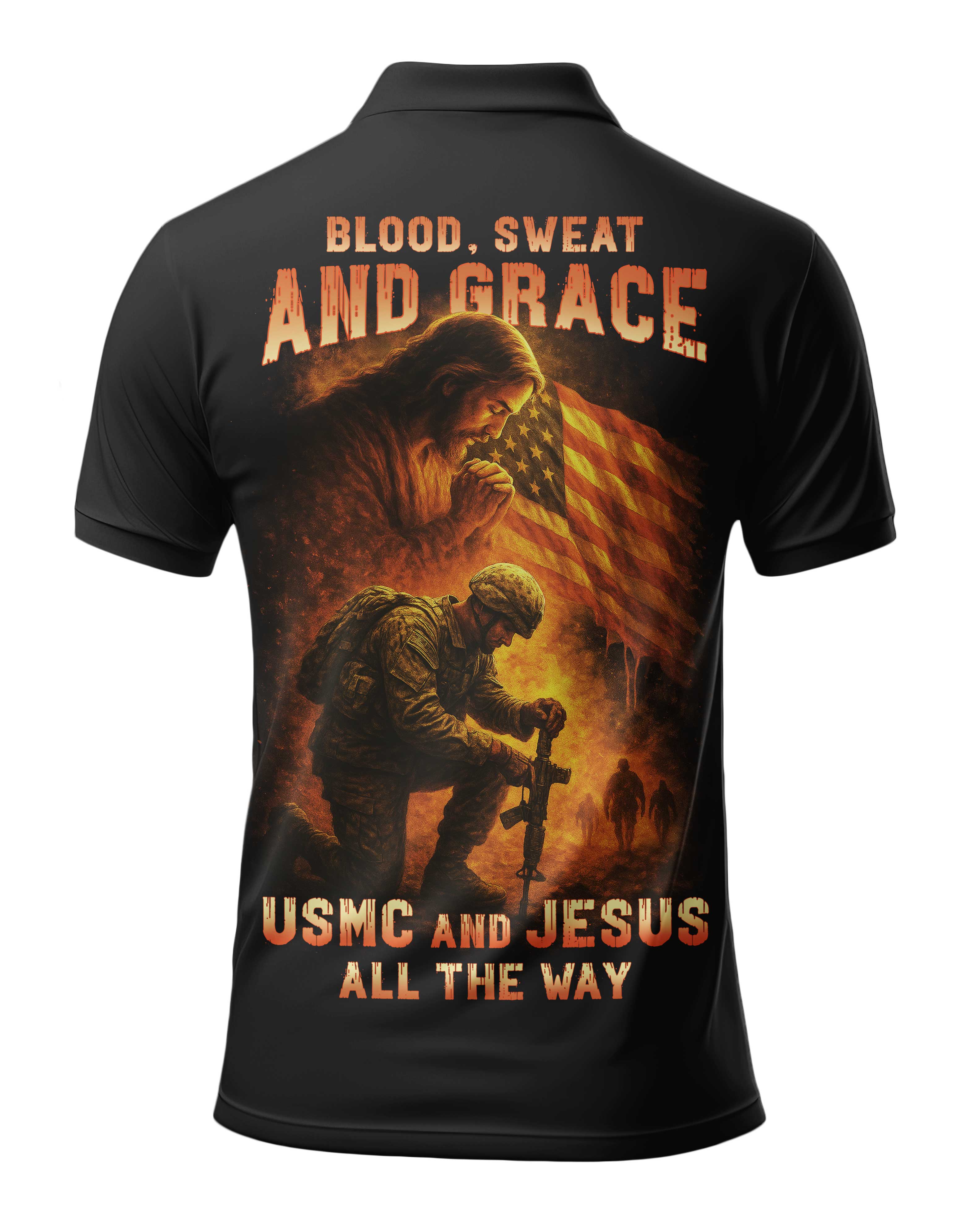 Blood Sweat And Grace All Over Print Polo