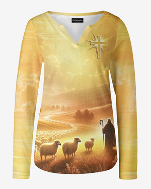 His Mercies Are New Every Morning All Over Print V-neck Long Sleeves Shirt