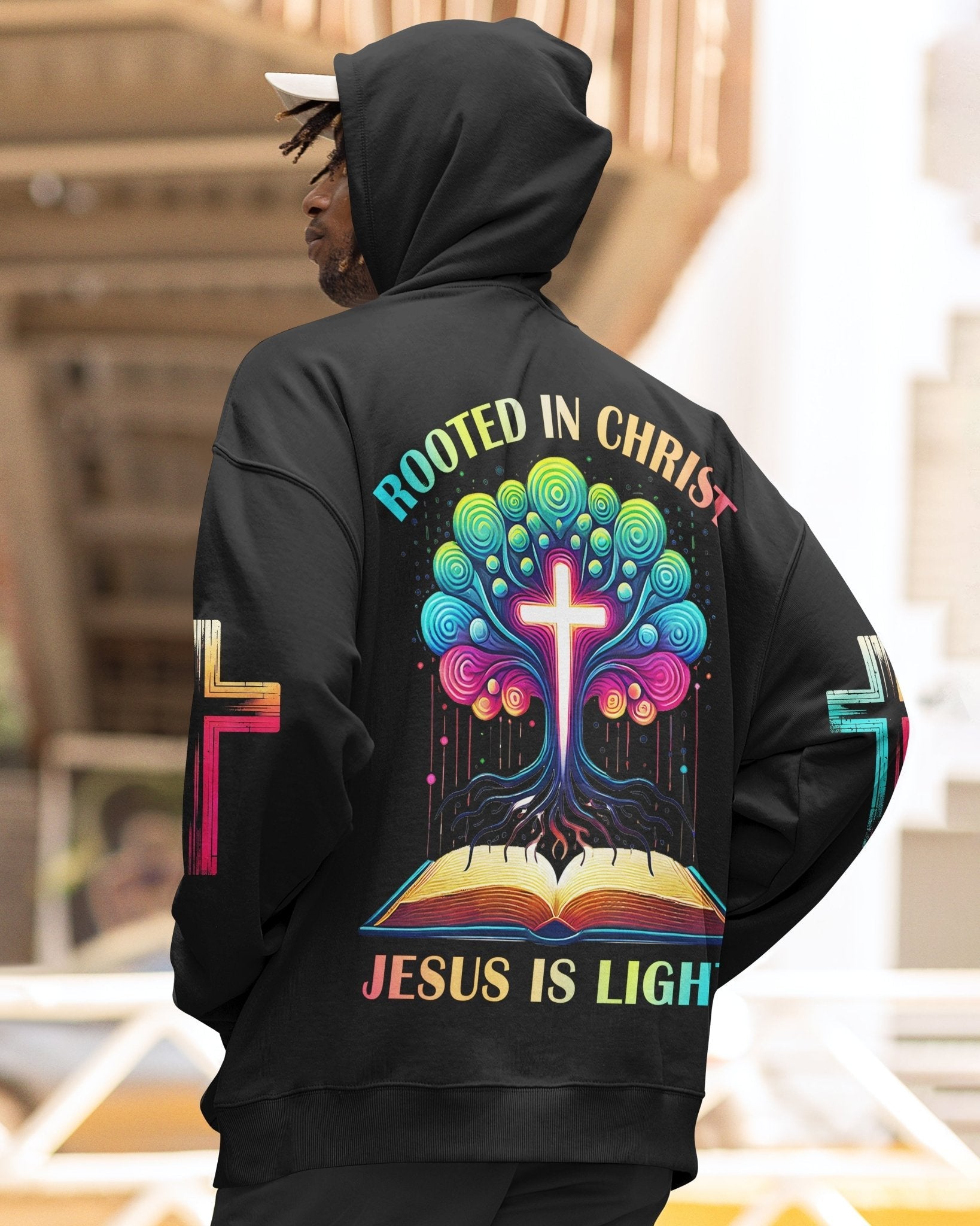 Rooted In Christ Jesus Is Light All Over Print Zip Hoodie