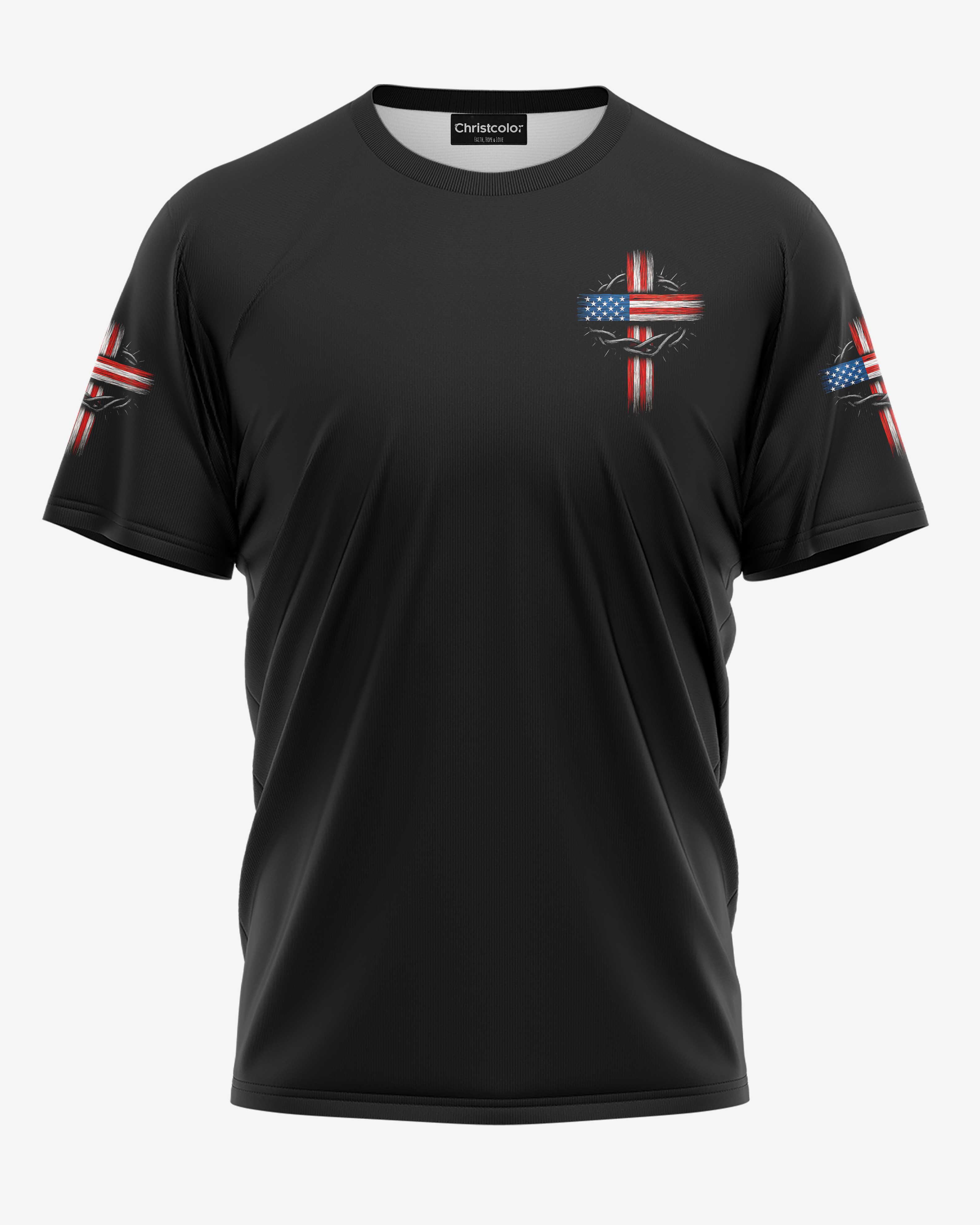 Stand For The Flag Kneel For The Cross All Over Print T-Shirt