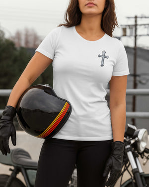 She Don't Just Ride She Soars With Angels All Over Print T-Shirt