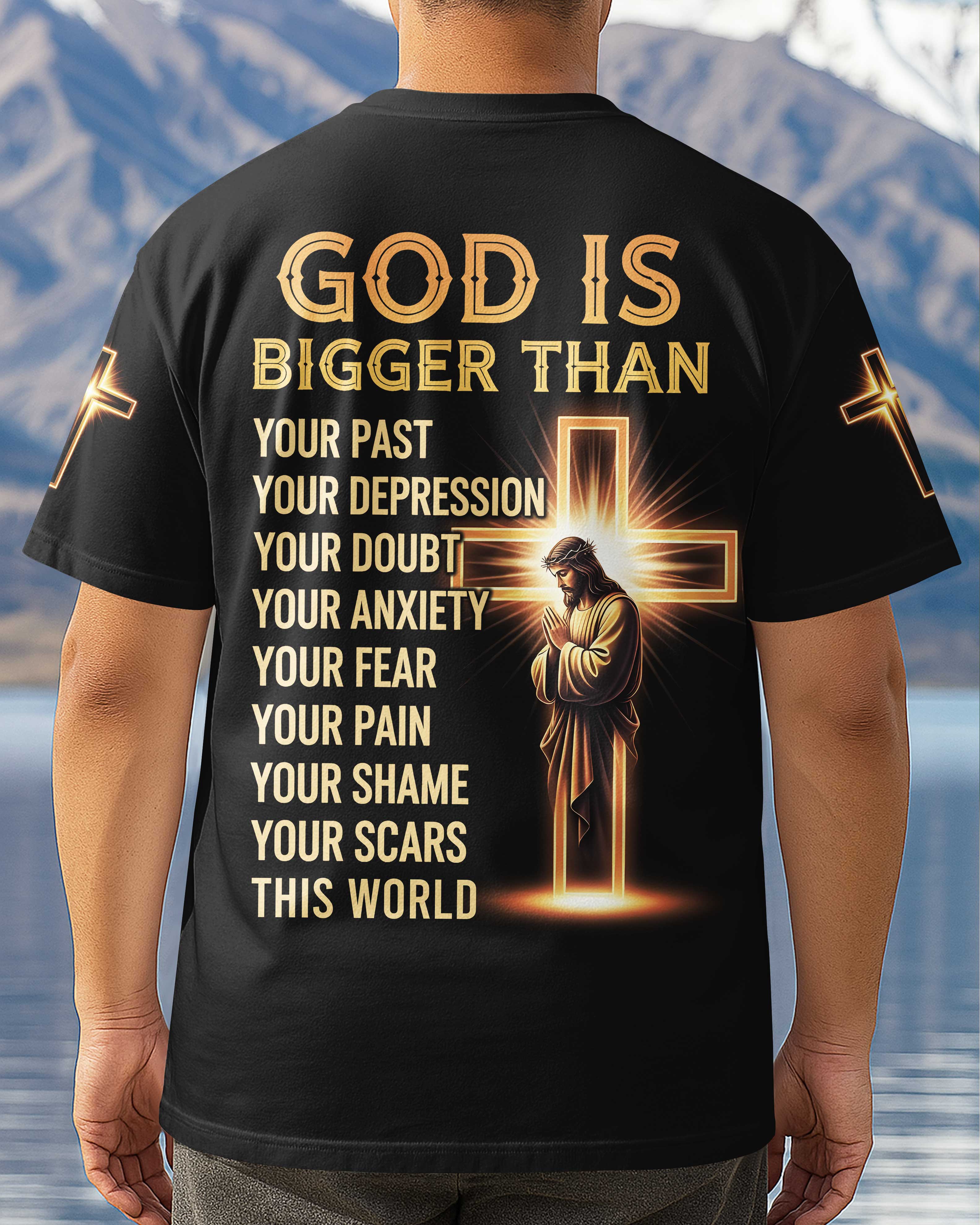 God Is Bigger Than All Over Print T-Shirt