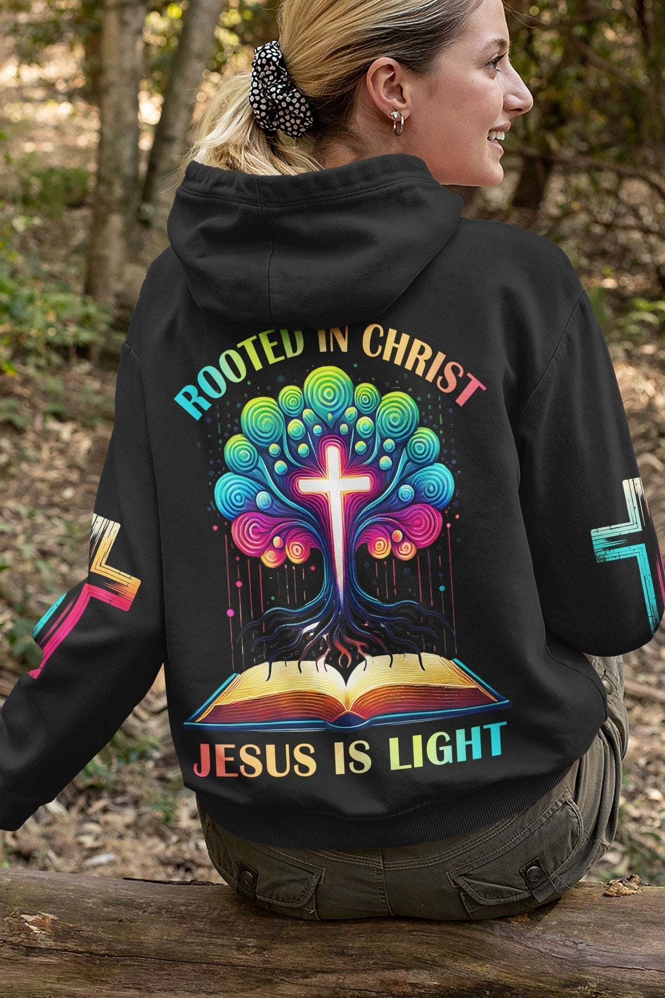 Rooted In Christ Jesus Is Light All Over Print Hoodie