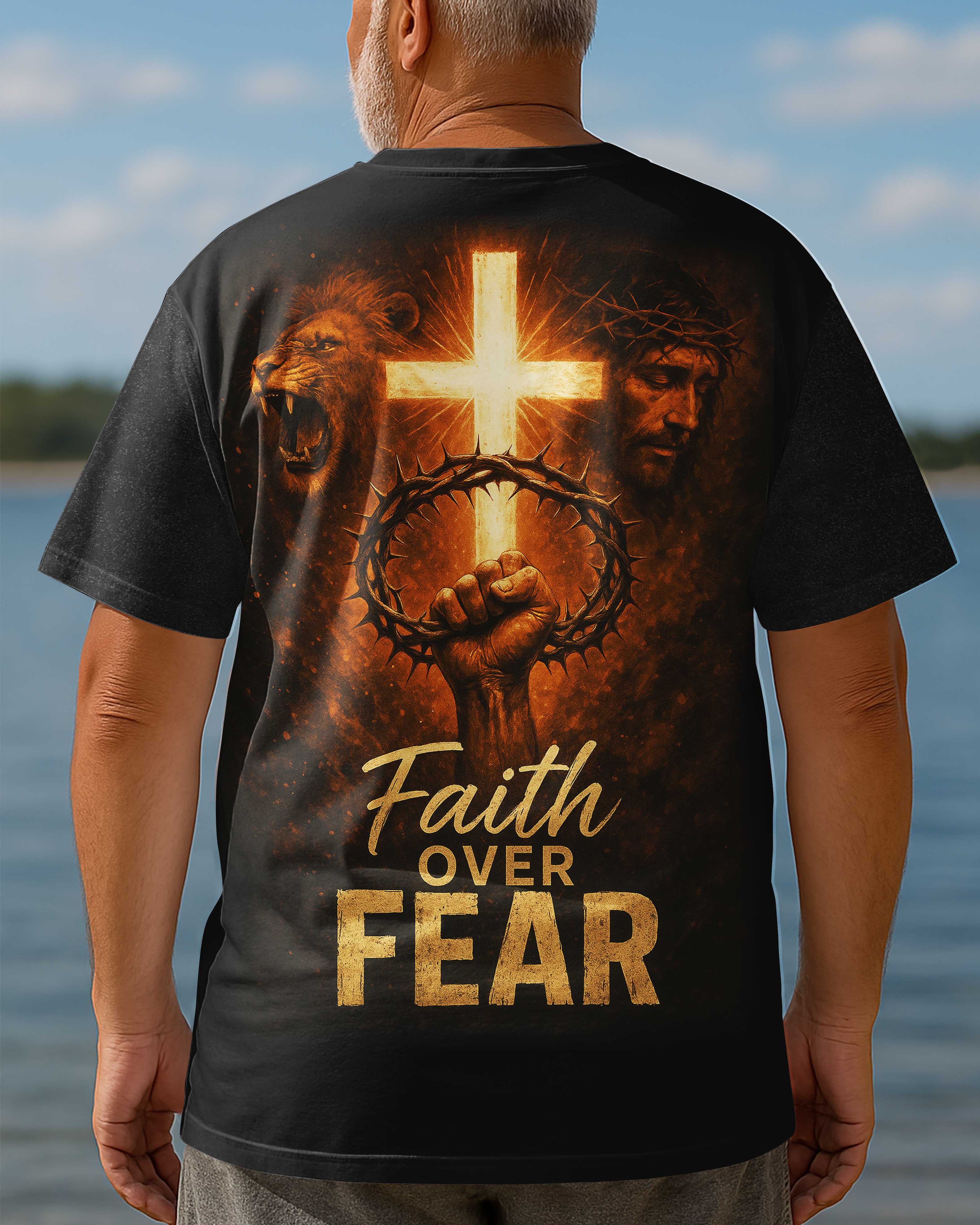 Faith Over Fear All Over Print T-Shirt