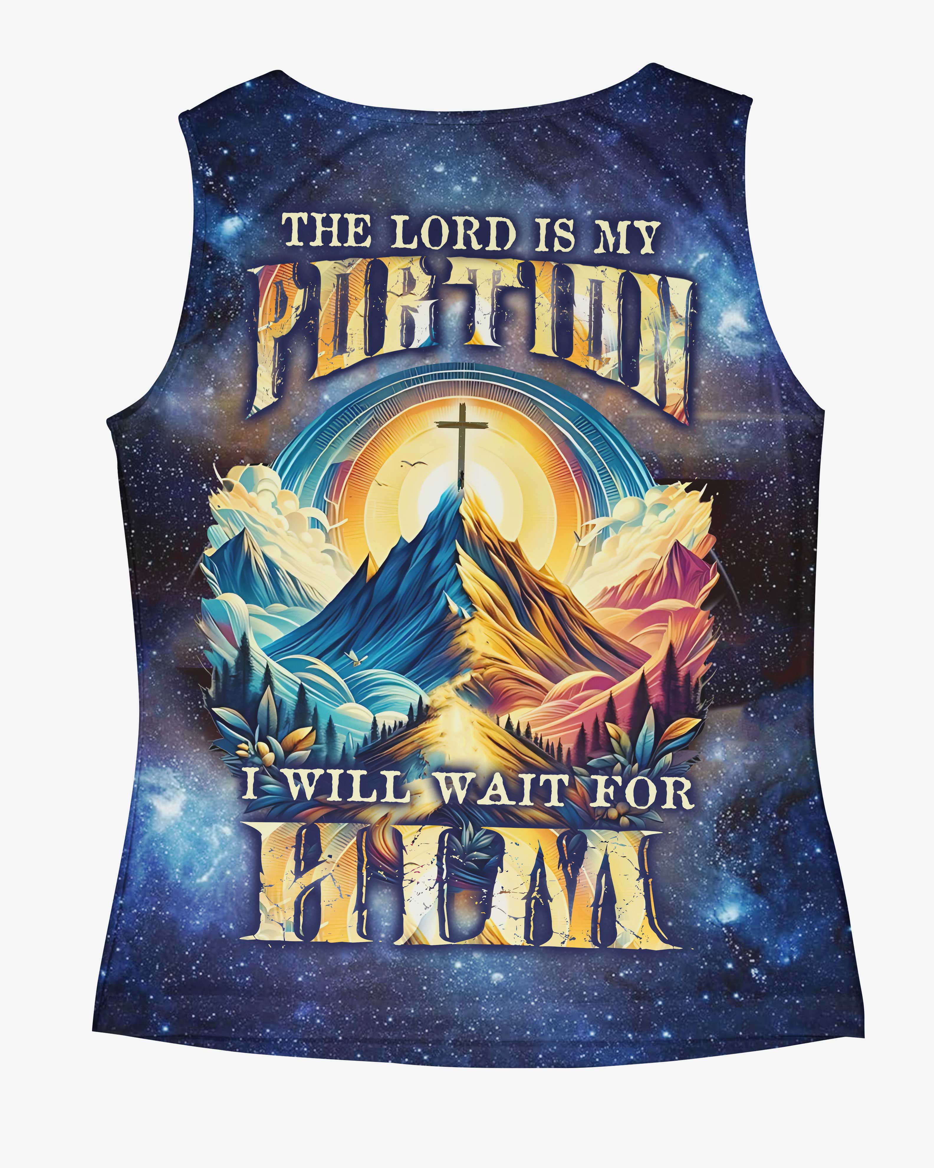 The Lord Is My Portion I Will Wait For Him All Over Print V-neck Tank Top