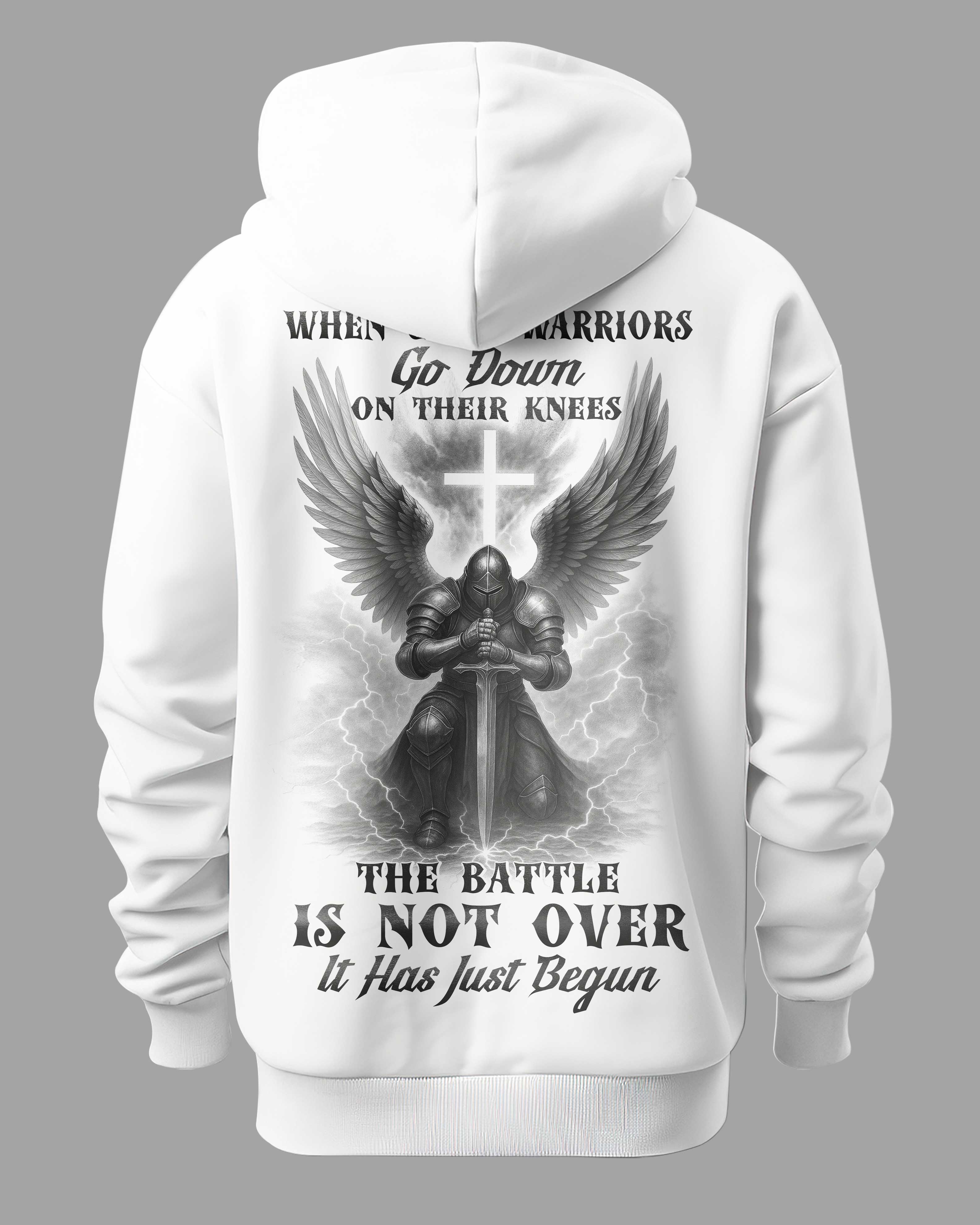 When God's Warriors Go Down On Their Knees The Battle Is Not Over It Has Just Begun All Over Print Hoodie