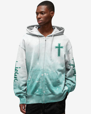 Jesus Is My Living Hope All Over Print Zip Hoodie