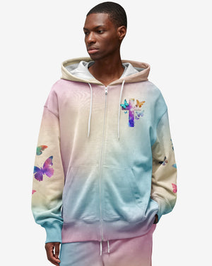 Butterfly Faith Hope Love All Over Print Zip Hoodie