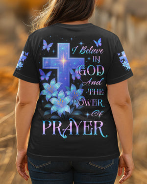 I Believe In God And The Power Of Prayer All Over Print T-Shirt