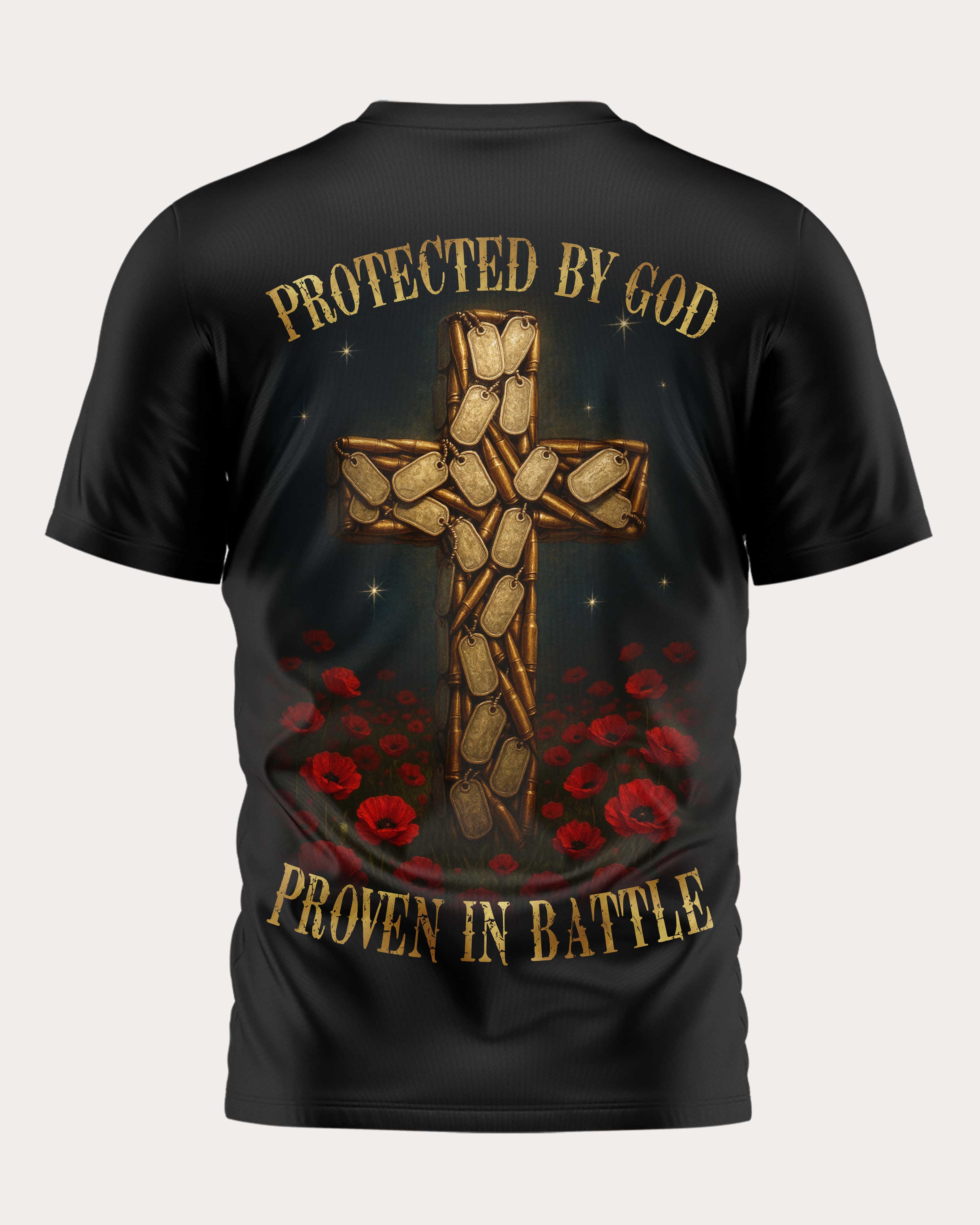 Protected By God Proven In Battle All Over Print T-Shirt