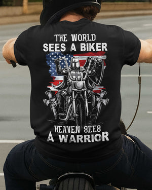 The World Sees A Biker All Over Print T-Shirt