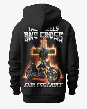 Two Wheels One Cross Endless Grace All Over Print Hoodie