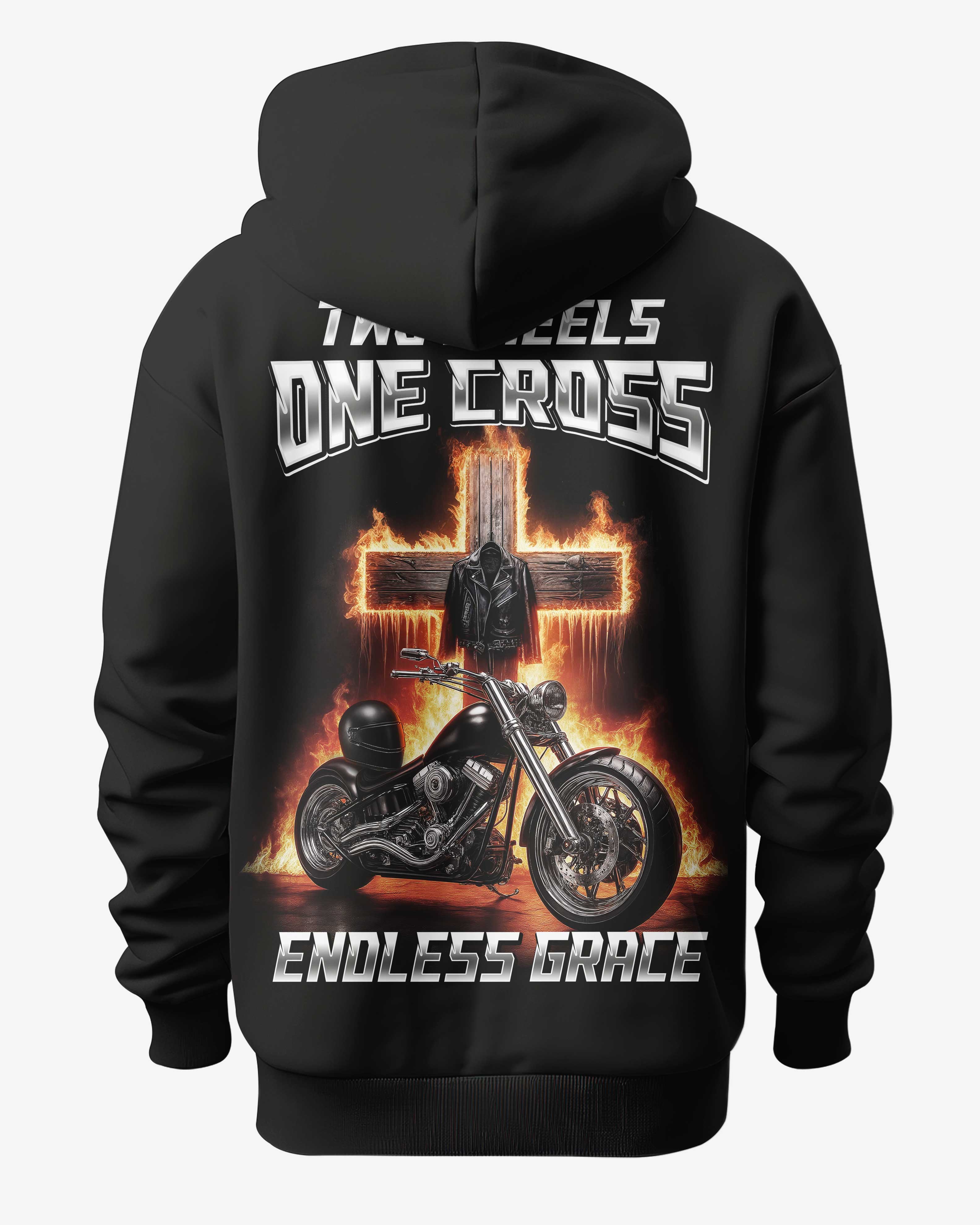 Two Wheels One Cross Endless Grace All Over Print Hoodie