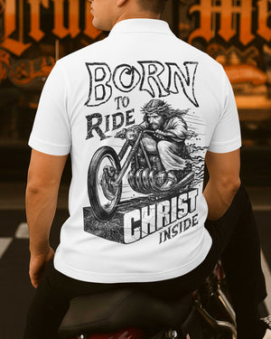 Born To Ride Christ Inside All Over Print Polo