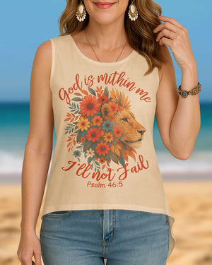 God Is Within Me I'll Not Fail Psalm Crop Out Wrap Back Tank Top