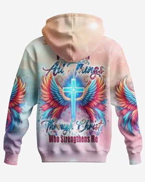 I Can Do All Things Through Christ Who Strengthens Me All Over Print Zip Hoodie