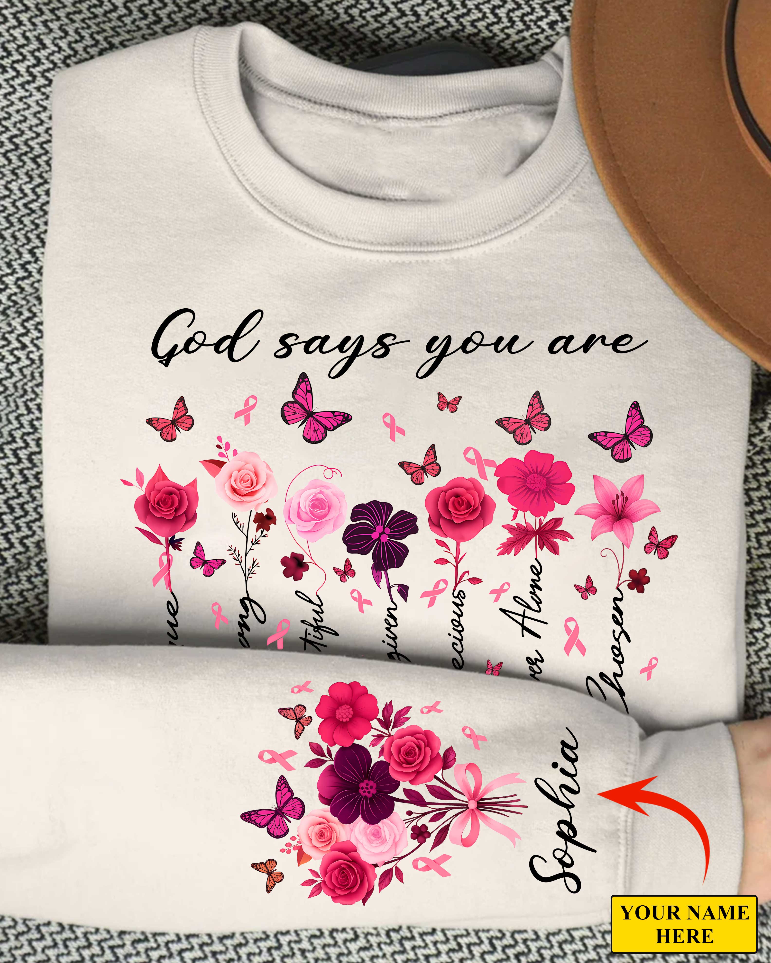 God Says You Are Unique Sweater Breast Cancer Awareness Sweater