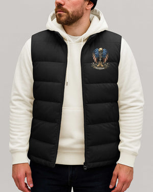 Veteran Don't Thank Me Thank My Brothers Who Never Came Back Now Resting In Jesus' Arms All Over Print Sleeveless Puffer Jacket