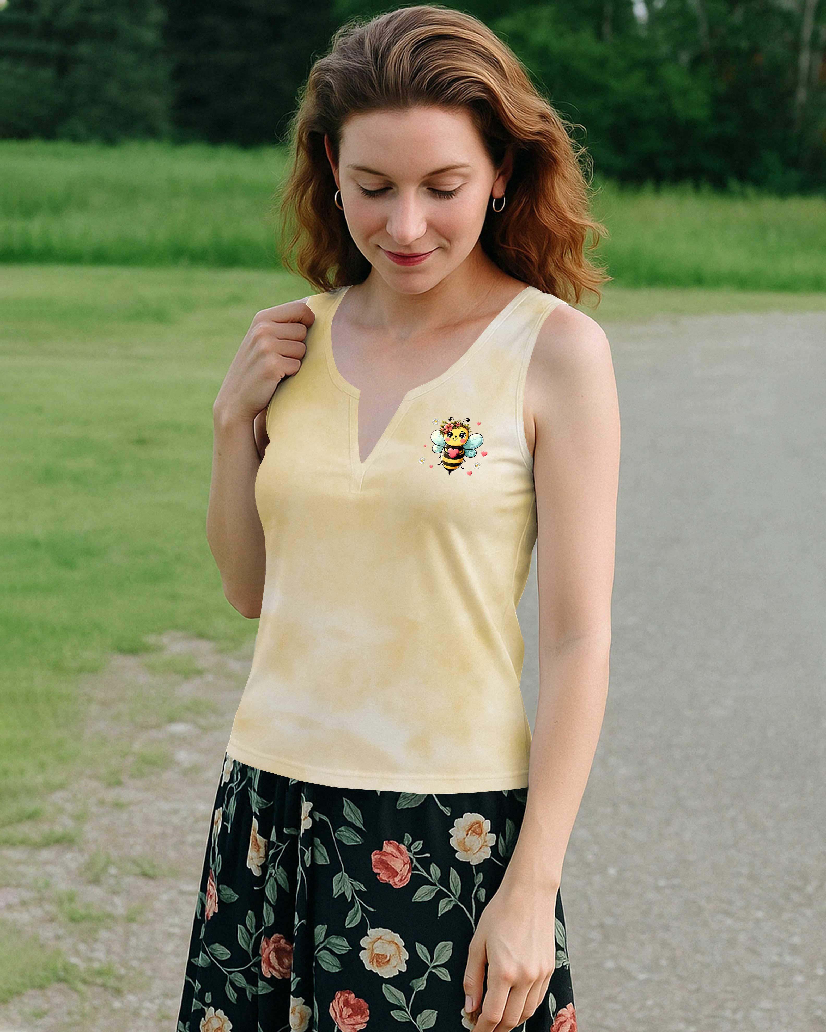 Blessed To Bee Called Grandma All Over Print V-neck Tank Top