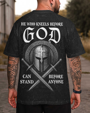 He Who Kneels Before God Can Stand Before Anyone All Over Print T-Shirt