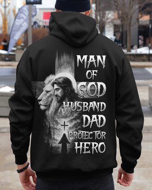 Man Of God Husband Dad Protector Hero Shirt
