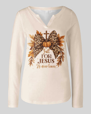 Give Thanks To The Lord V-neck Long Sleeves Shirt