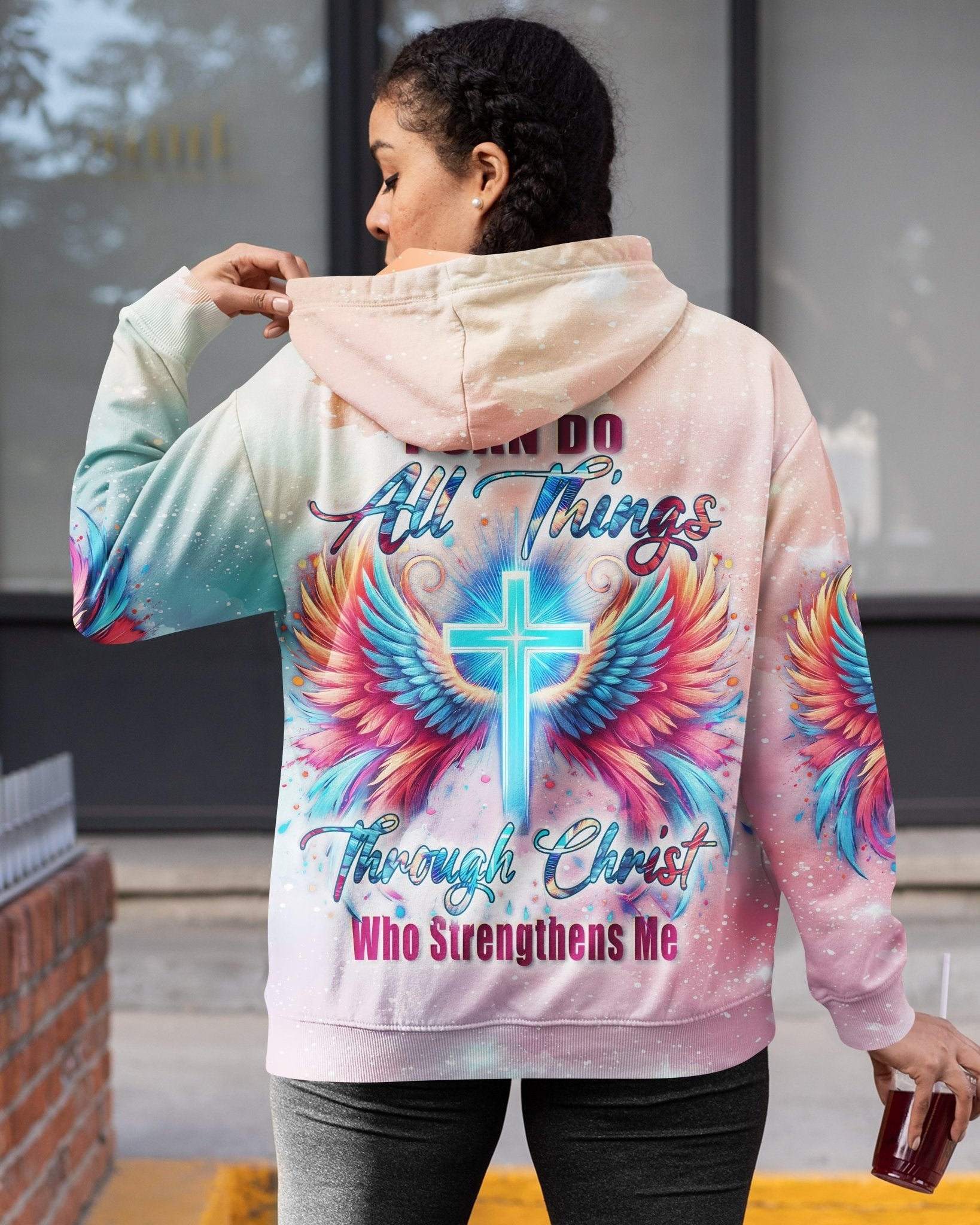 I Can Do All Things Through Christ Who Strengthens Me All Over Print Zip Hoodie