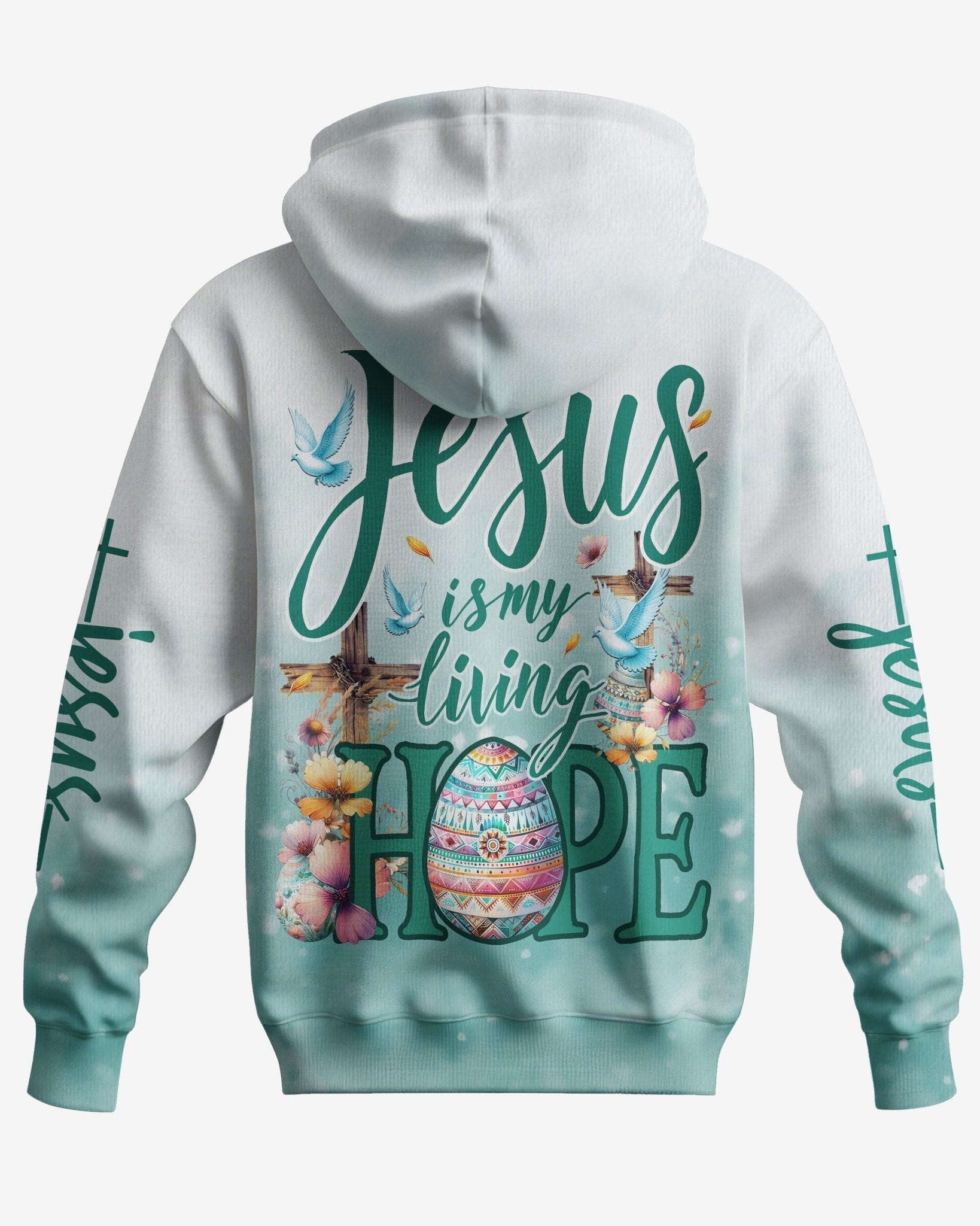 Jesus Is My Living Hope All Over Print Zip Hoodie