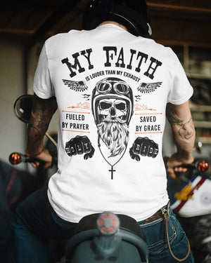 My Faith Is Louder Than My Exhaust All Over Print T-Shirt