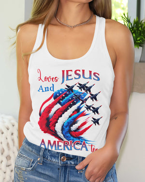 Loves Jesus And America Too All Over Print Summer Tank Top