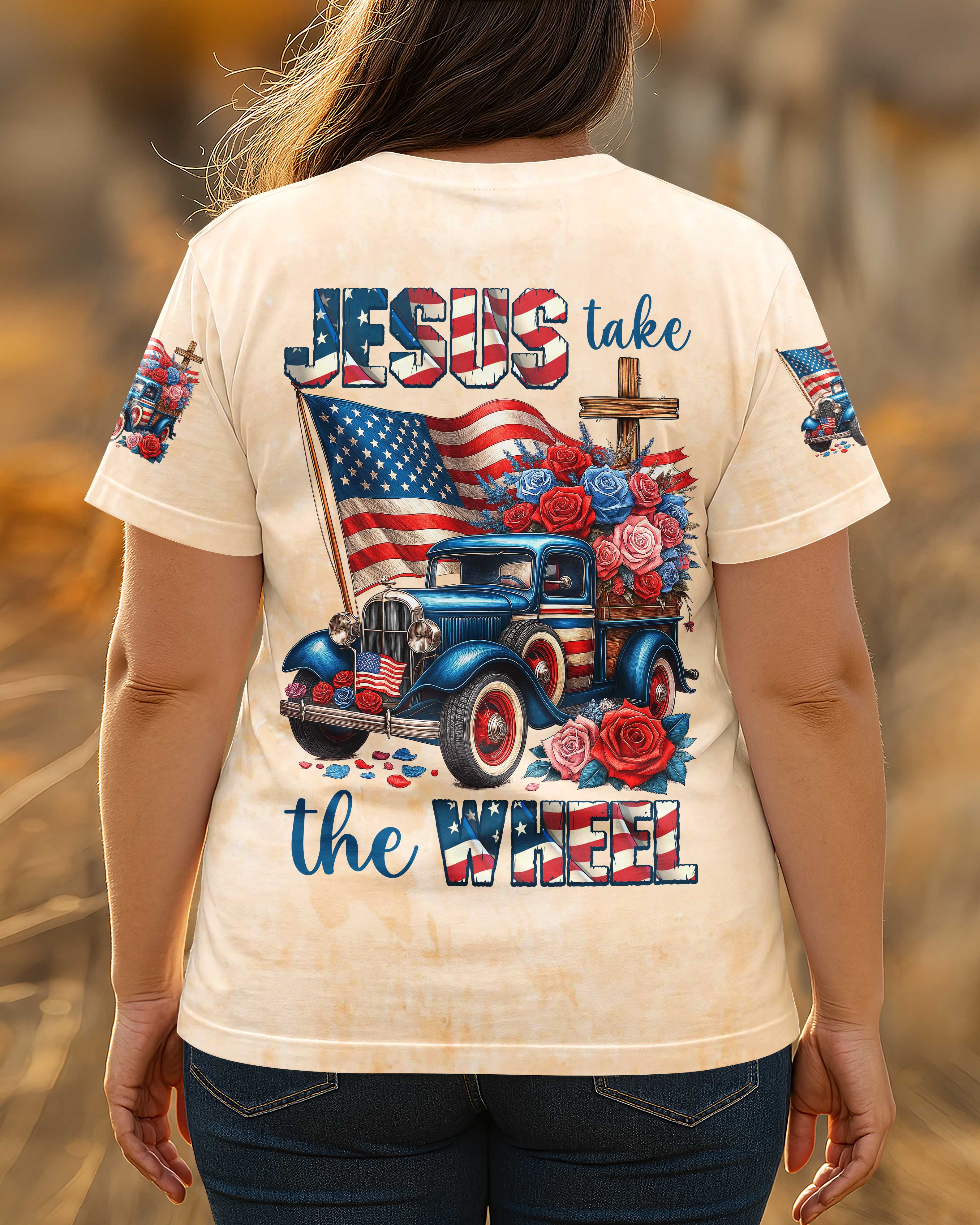 Jesus Take The Wheel All Over Print T-Shirt