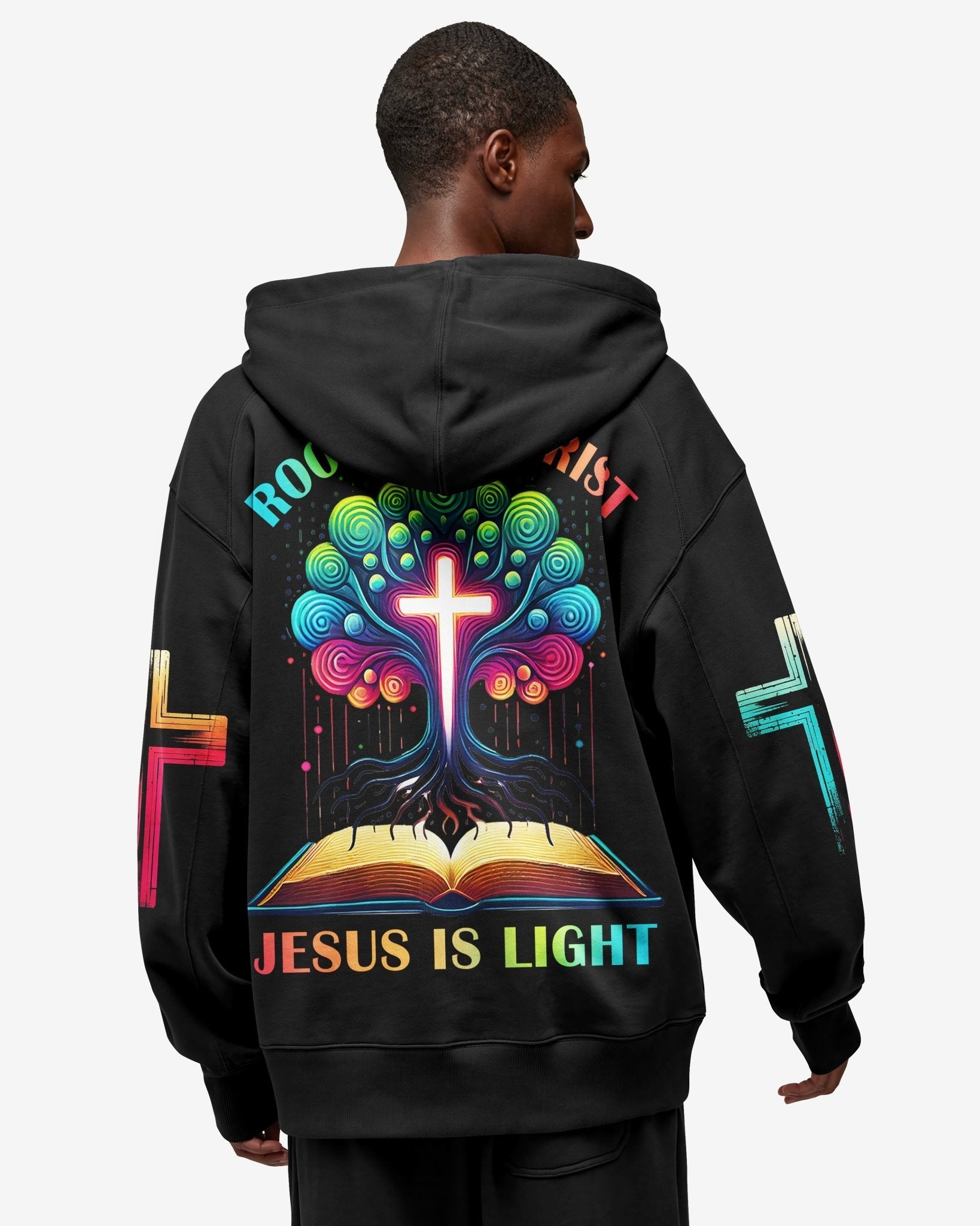 Rooted In Christ Jesus Is Light All Over Print Zip Hoodie