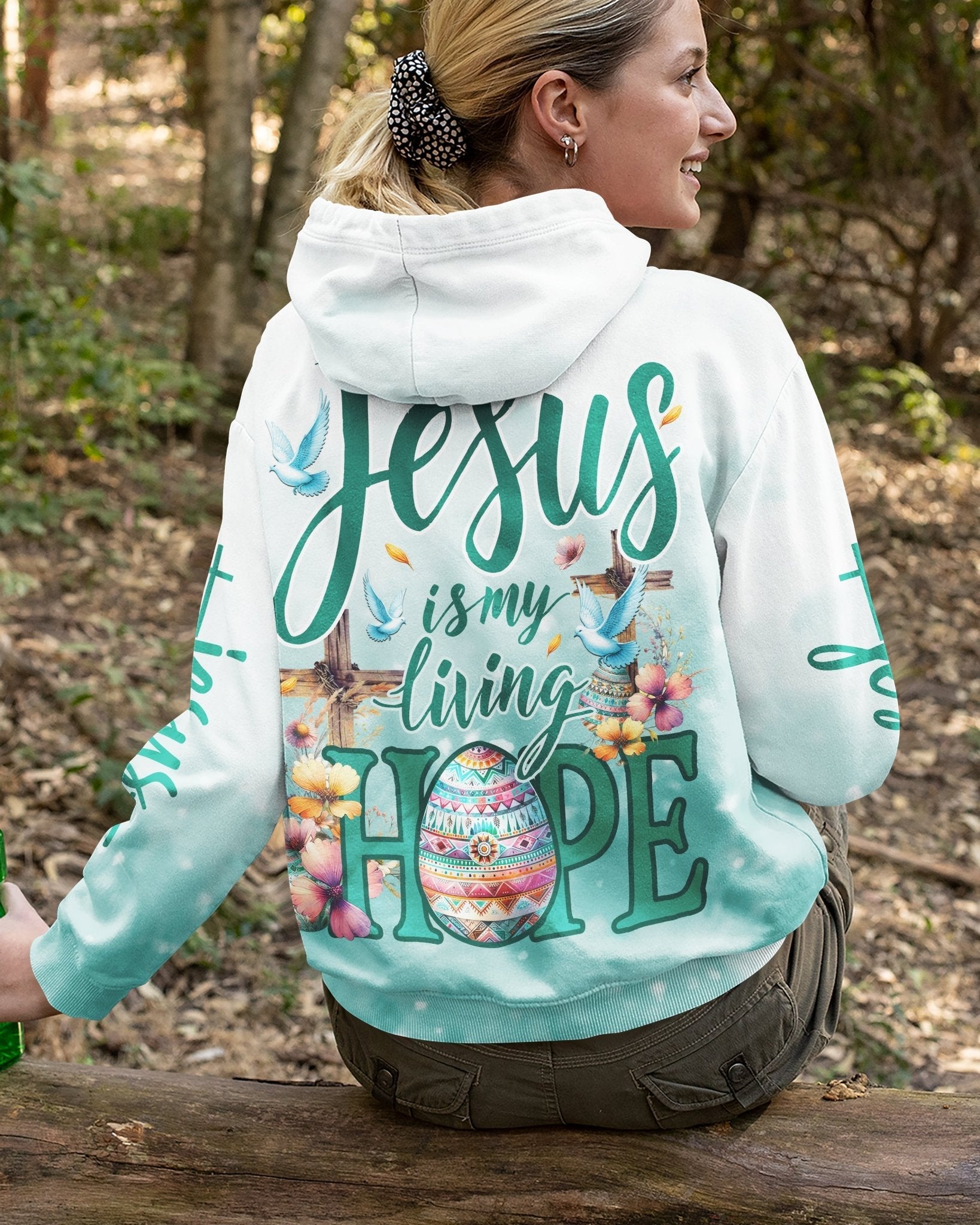 Jesus Is My Living Hope All Over Print Zip Hoodie