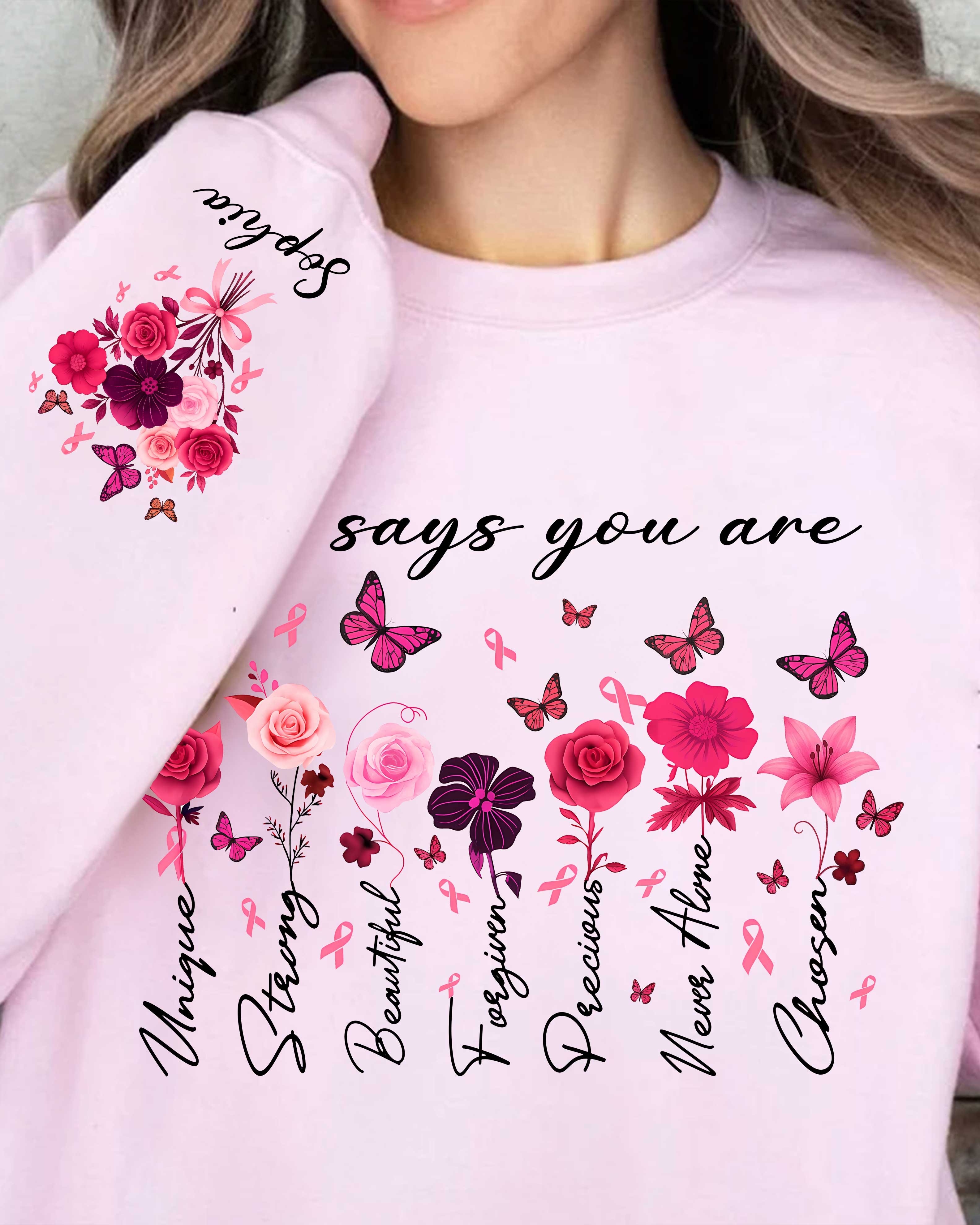 God Says You Are Unique Sweater Breast Cancer Awareness Sweater