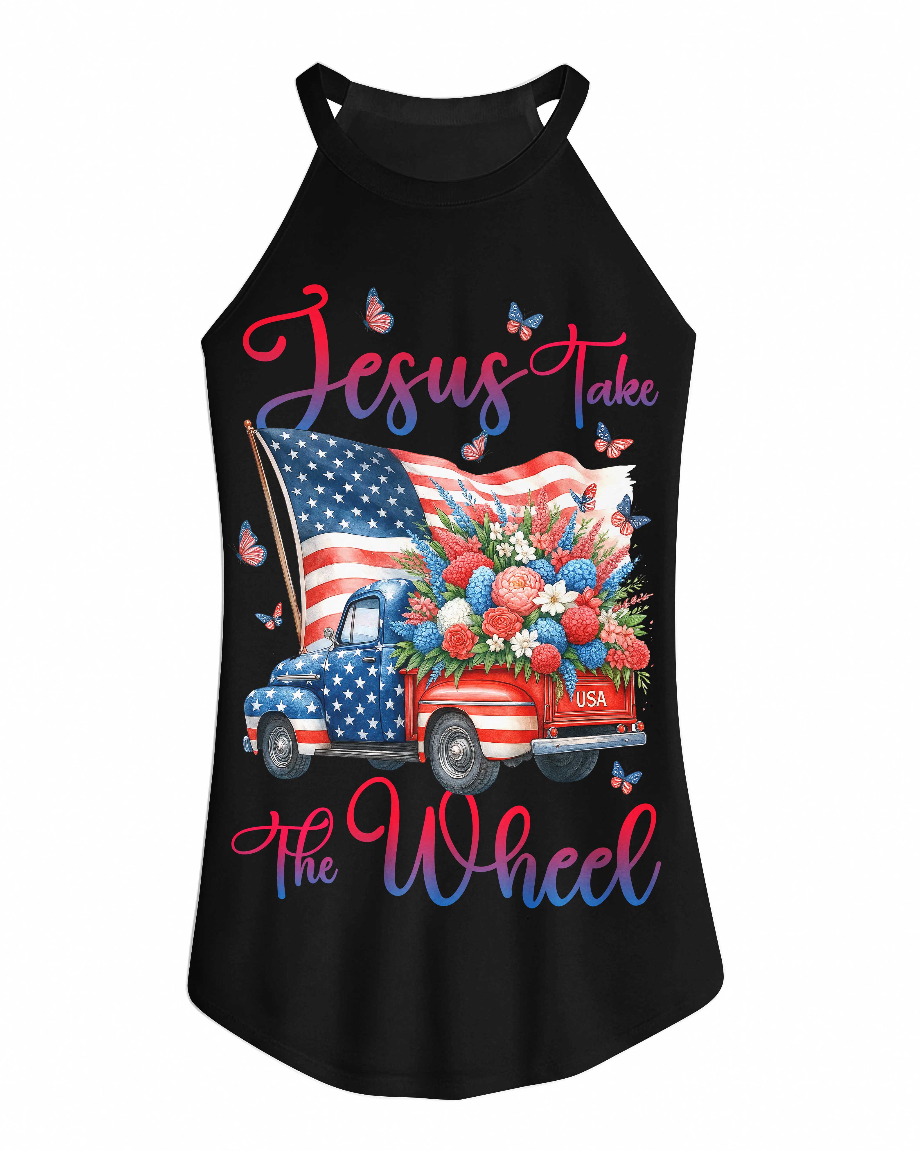 Jesus Take The Wheel Rocker Tank Top