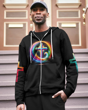 Rooted In Christ Jesus Is Light All Over Print Zip Hoodie