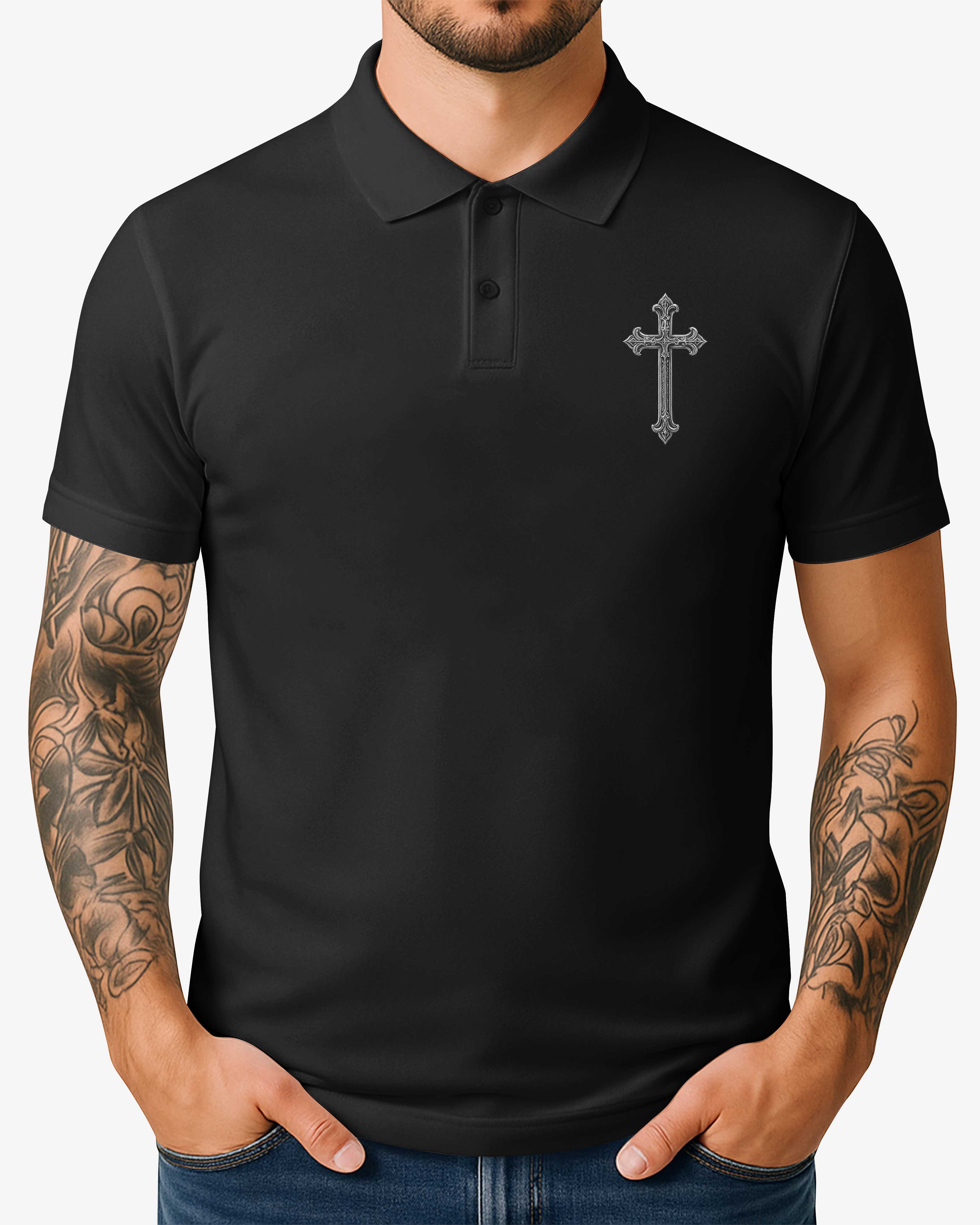 Under His Wings You Will Find Refuge All Over Print Polo