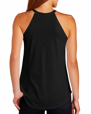 If God Brings You To It He Will Bring You Through It Breast Cancer Awareness Rocker Tank Top