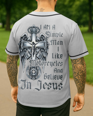 I Am A Simple Man I Like Motorcycles And Believe In Jesus Jersey